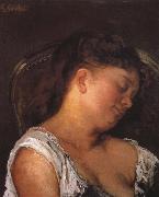 Gustave Courbet Sleeping woman painting